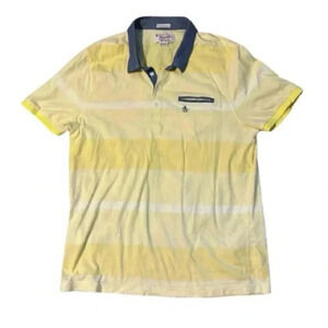 The Original Penguin Yellow Striped Polo-Size XLarge